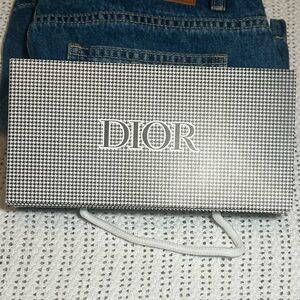 Dior Black and White Checkered Box - red lipstick, cushion mirror, no perfume